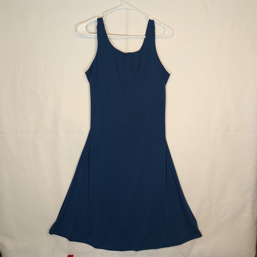 Prana Skypath Twist Open Back Athleisure Jerskey Knit Dress Shelf Bra Women's L